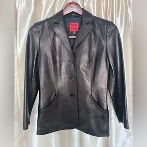 Cole Haan Women's Black Leather Lambskin Jacket Size 6 EUC